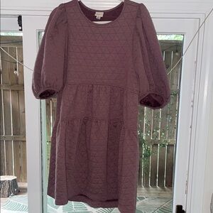 a new day Quilted Mauve Mini Dress